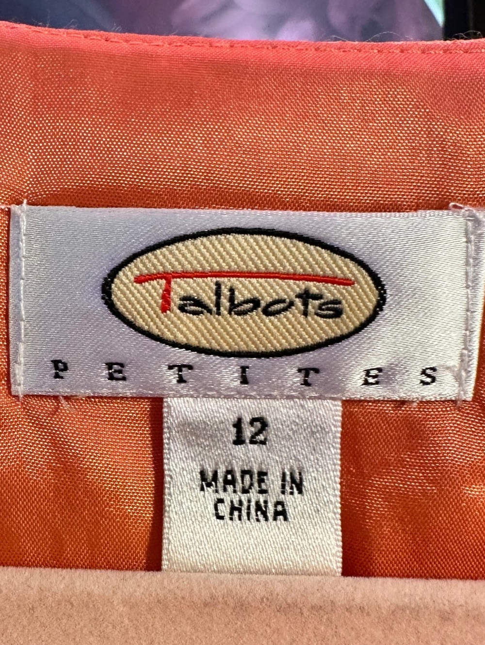 Talbots Petites 12 3 Piece Skirt Suit Set Silk Cotton Coral Career - Picture 9 of 14